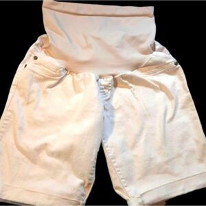 INDIGO BLUE Shorts Maternity White Denim Jeans Sz M